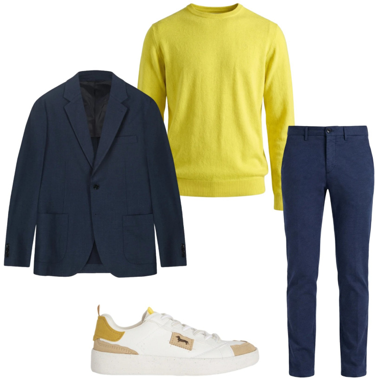 Outfit uomo - Total look #2348739. Stile Trendy per Serata speciale. Abbinamento con maglieria, sneakers, pantaloni chino, giacche.