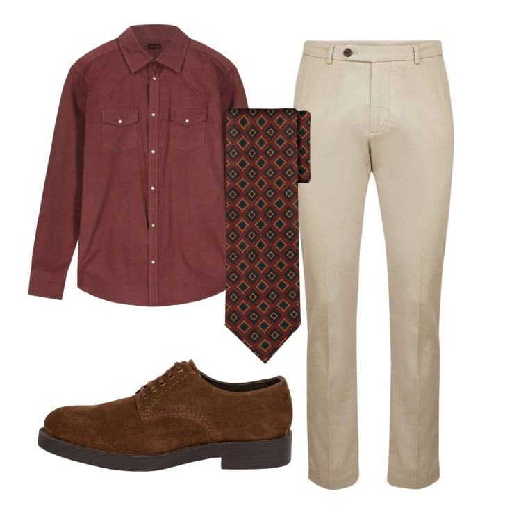 Outfit uomo - Total look #2348751. Stile Business/Elegante per Ufficio. Abbinamento con pantaloni, scarpe stringate, camicie, cravatte.