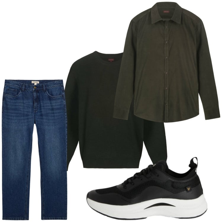 Outfit uomo - Jeans comodi. Stile Casual per Tutti i giorni. Abbinamento con jeans dritti, sneakers, camicie, maglieria.