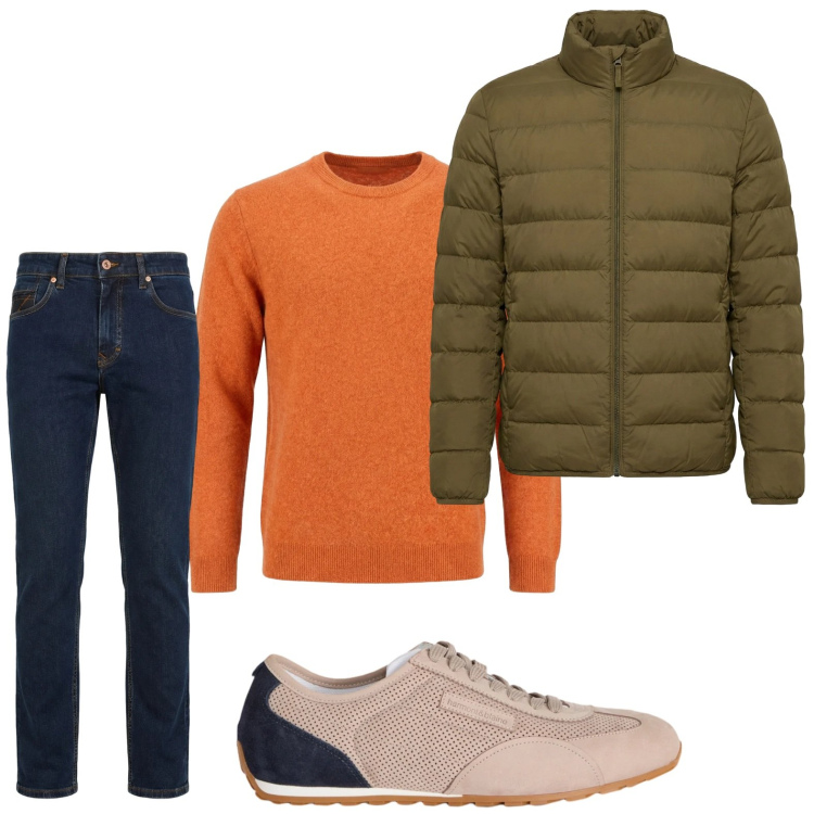 Outfit uomo - Casual. Stile Casual per Tutti i giorni. Abbinamento con sneakers, jeans, pullovers, bomber.