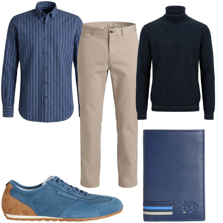 Outfit uomo - Total look #2348776. Stile Casual per Tutti i giorni. Abbinamento con sneakers, pantaloni cargo, portafogli, camicie, maglieria.