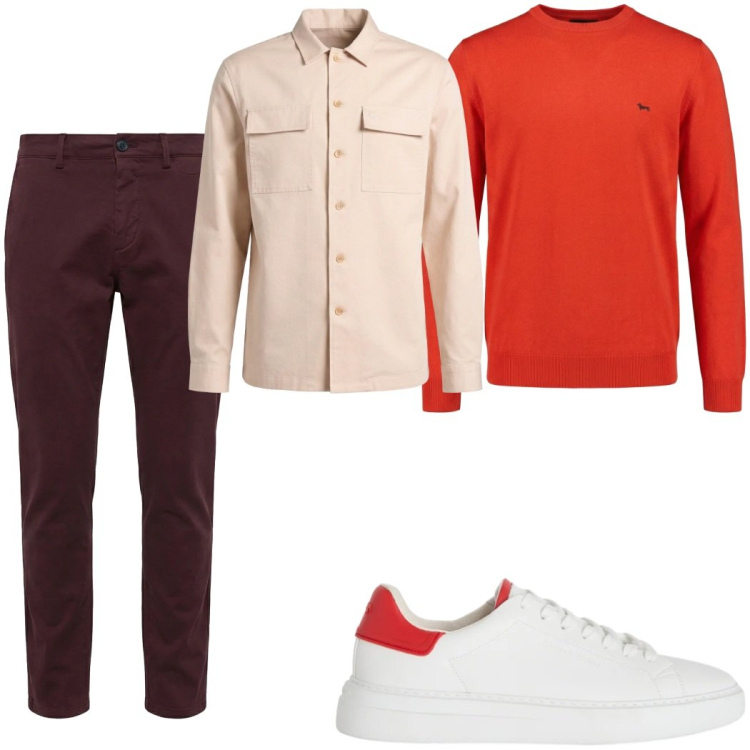 Outfit uomo - Total look #2348790. Stile Casual per Tutti i giorni. Abbinamento con pantaloni chino, cappotti, sneakers, pullovers.
