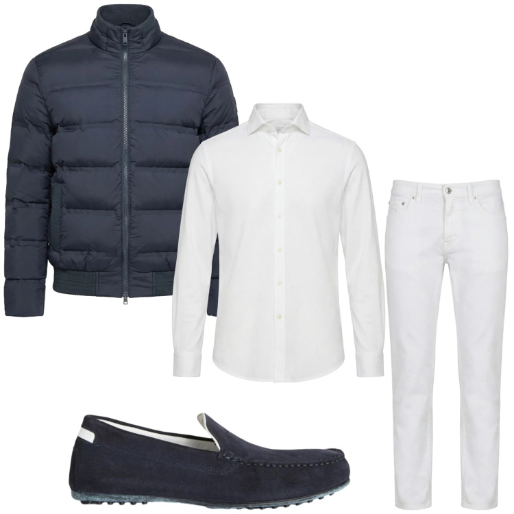 Outfit uomo - Casual. Stile Casual per Tutti i giorni. Abbinamento con scarpe stringate, bomber, pantaloni, camicie.