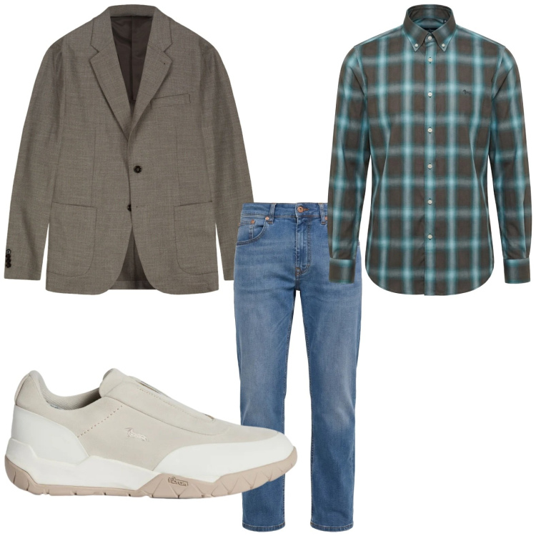 Outfit uomo - Minimal. Stile Trendy per Tutti i giorni. Abbinamento con jeans, camicie, sneakers, giacche.