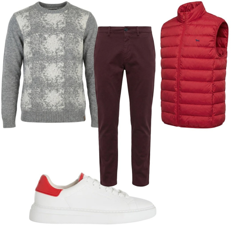 Outfit uomo - Total look #2348802. Stile Casual per Tutti i giorni. Abbinamento con maglieria, pantaloni chino, piumini, sneakers.