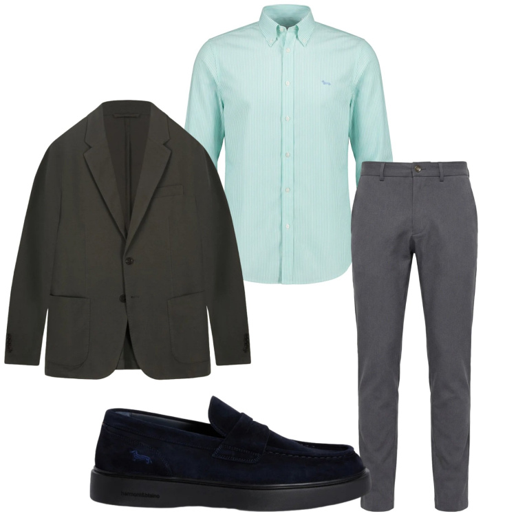 Outfit uomo - Total look #2348804. Stile Trendy per Serata speciale. Abbinamento con scarpe stringate, pantaloni chino, camicie, giacche.