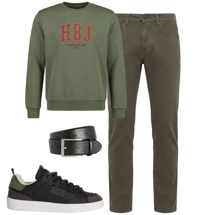 Outfit uomo - Total look #2348816. Stile Urban per Tutti i giorni. Abbinamento con sneakers, pantaloni, cinture, felpe.