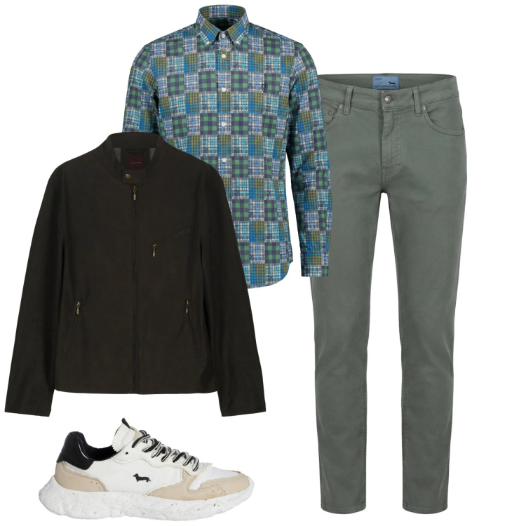 Outfit uomo - Total look #2348818. Stile Urban per Tutti i giorni. Abbinamento con camicie, sneakers, pantaloni, giacche.