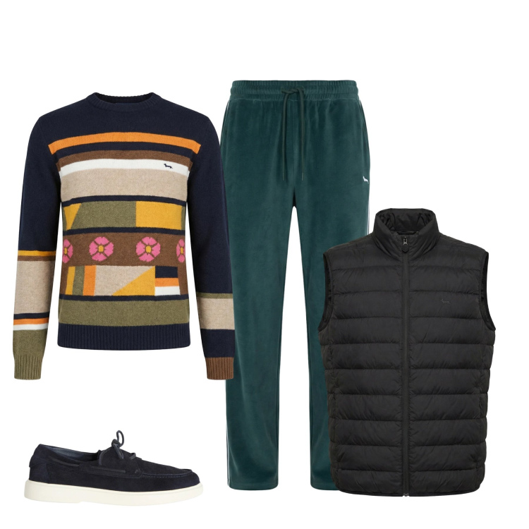 Outfit uomo - Total look #2348825. Stile Trendy per Tutti i giorni. Abbinamento con scarpe stringate, pantaloni, pullovers, piumini.