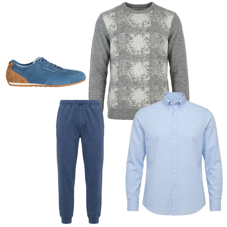 Outfit uomo - Total look #2348835. Stile Casual per Tutti i giorni. Abbinamento con sneakers, maglieria, camicie, pantaloni.