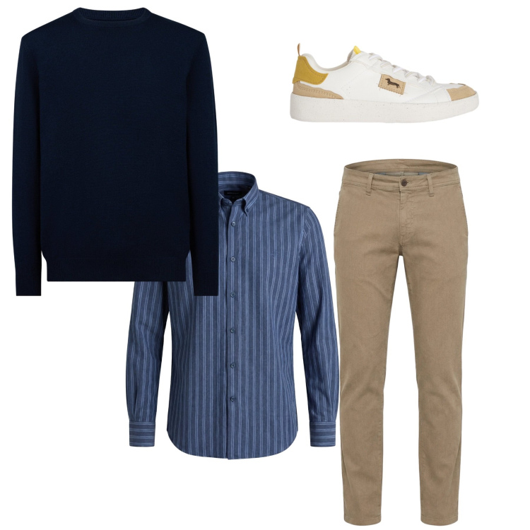 Outfit uomo - Total look #2348838. Stile Casual per Tutti i giorni. Abbinamento con sneakers, pantaloni, camicie, maglieria.