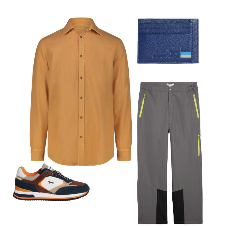 Outfit uomo - Total look #2348848. Stile Casual per Tutti i giorni. Abbinamento con pantaloni, sneakers, portafogli, camicie.