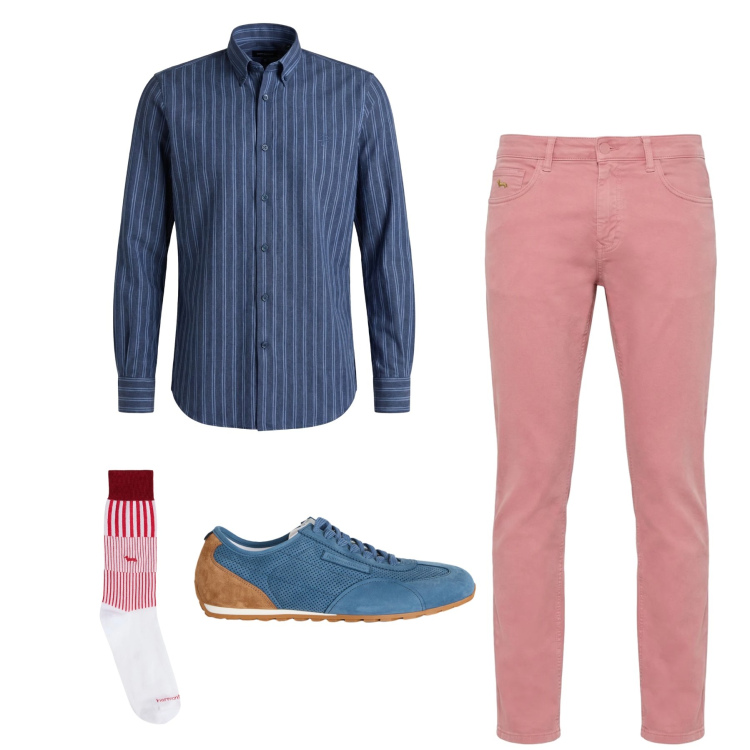 Outfit uomo - Total look #2348857. Stile Casual per Tutti i giorni. Abbinamento con sneakers, camicie, pantaloni, calzini.