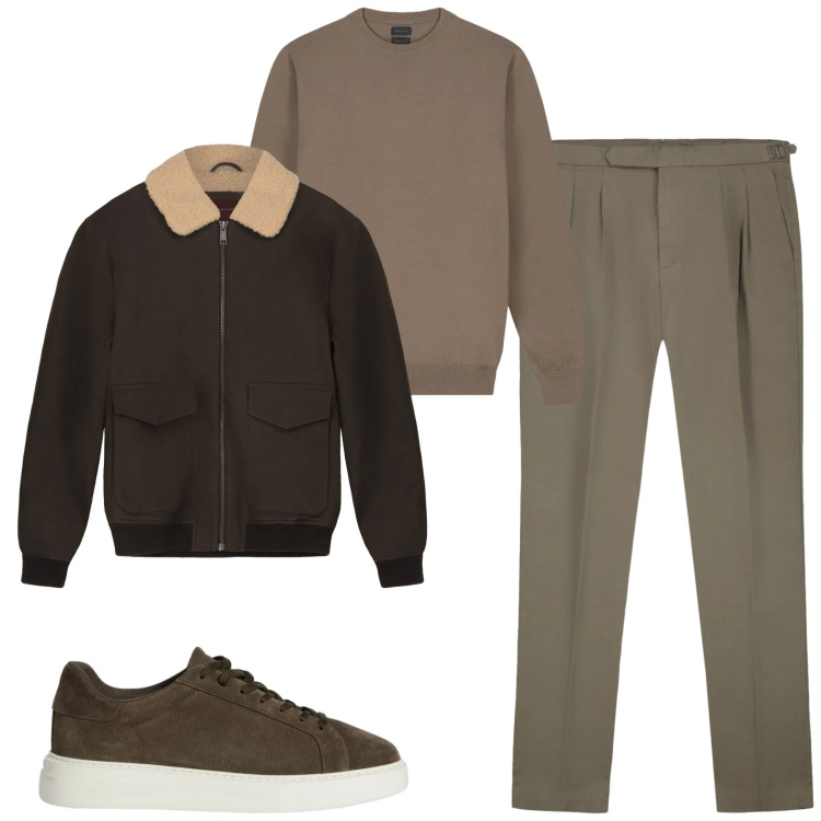 Outfit uomo - Total look #2348859. Stile Urban per Tutti i giorni. Abbinamento con sneakers, bomber, maglieria, pantaloni.