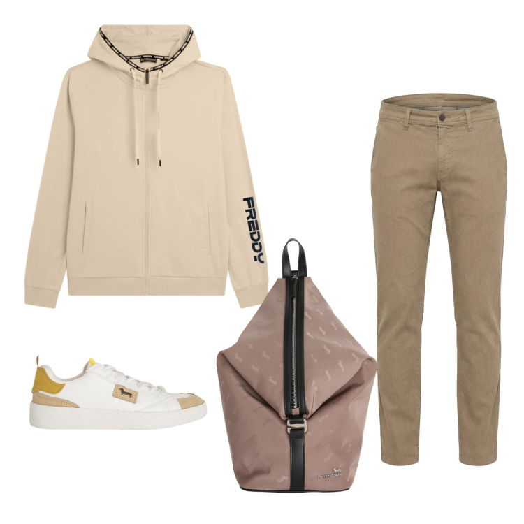 Outfit uomo - Total look #2348881. Stile Casual per Tutti i giorni. Abbinamento con sneakers, pantaloni, borse sportive, felpe con cappuccio.