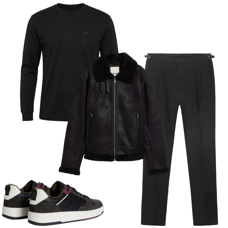 Outfit uomo - Total look #2348886. Stile Urban per Tutti i giorni. Abbinamento con giacche, sneakers, t-shirt, pantaloni.