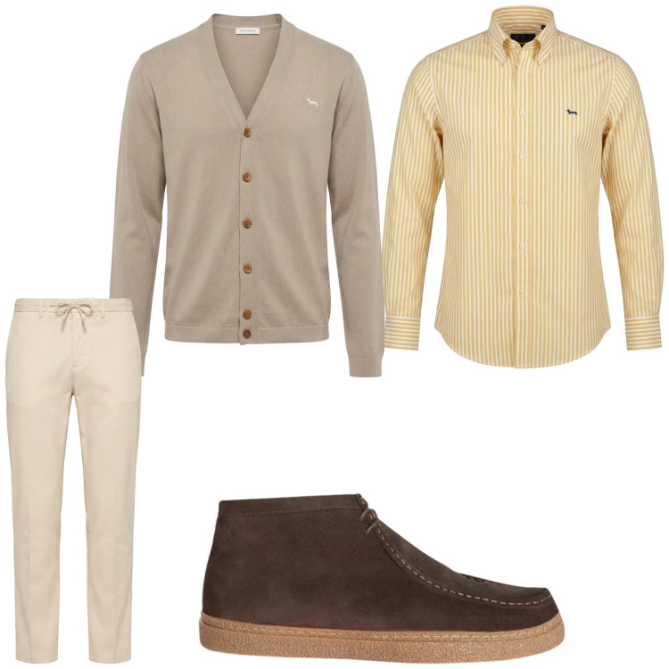 Outfit uomo - Urban. Stile Urban per Tutti i giorni. Abbinamento con stivali e stivaletti, cardigans, camicie, pantaloni.
