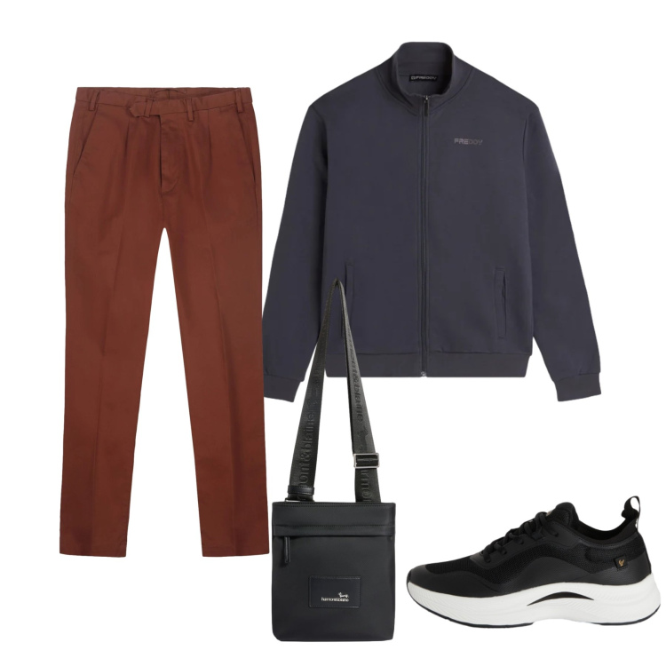 Outfit uomo - Total look #2348918. Stile Casual per Tutti i giorni. Abbinamento con borse sportive, sneakers, felpe, pantaloni.