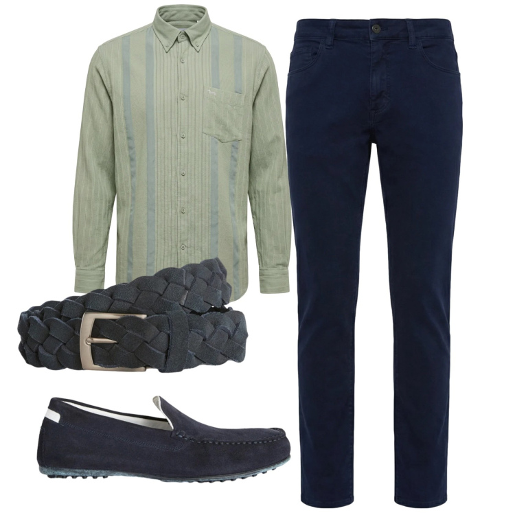 Outfit uomo - Total look #2348935. Stile Business/Elegante per Ufficio. Abbinamento con scarpe stringate, camicie, pantaloni, cinture.