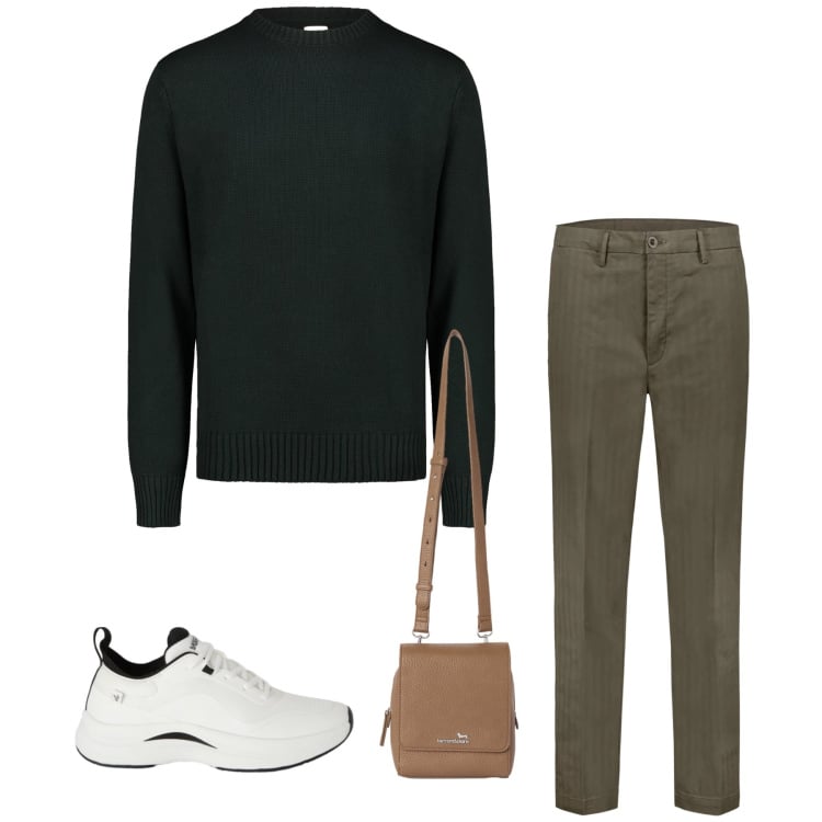 Outfit uomo - Total look #2348957. Stile Casual per Tutti i giorni. Abbinamento con borse sportive, sneakers, pantaloni, maglieria.