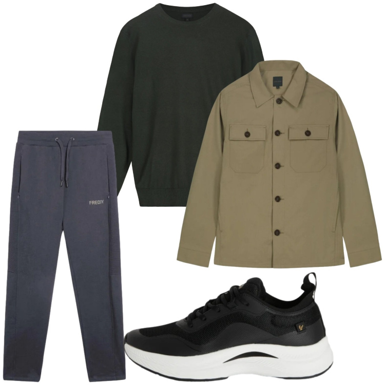Outfit uomo - Casual. Stile Casual per Tutti i giorni. Abbinamento con sneakers, pantaloni, cappotti, maglieria.