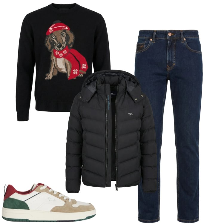 Outfit uomo - Total look #2348964. Stile Casual per Tutti i giorni. Abbinamento con sneakers, jeans, pullovers, piumini.