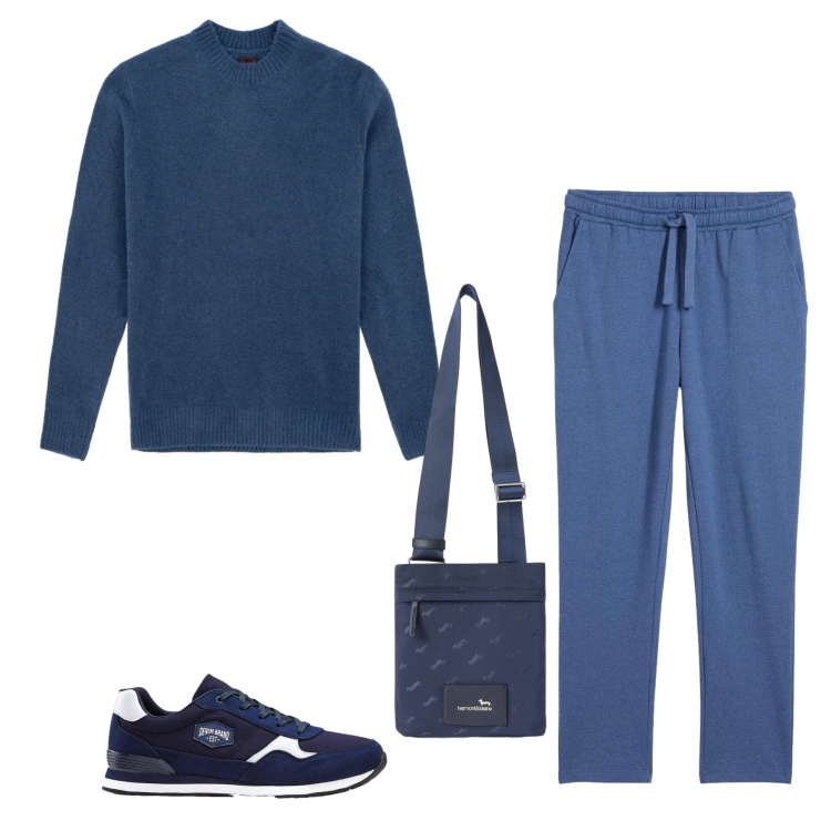 Outfit uomo - Total look #2348965. Stile Casual per Tutti i giorni. Abbinamento con sneakers, pantaloni sportivi, borse sportive, maglieria.