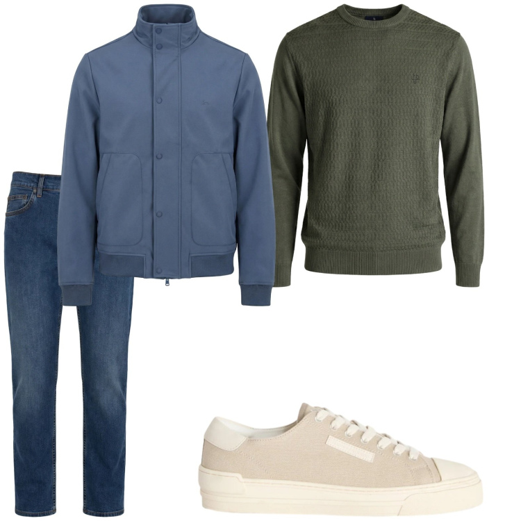 Outfit uomo - Urban. Stile Urban per Tutti i giorni. Abbinamento con jeans, sneakers, bomber, maglieria.