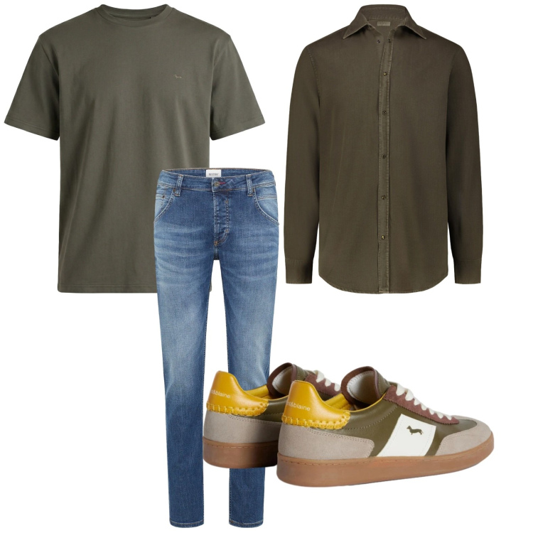 Outfit uomo - Minimal. Stile Casual per Tutti i giorni. Abbinamento con jeans dritti, sneakers, t-shirt, camicie.
