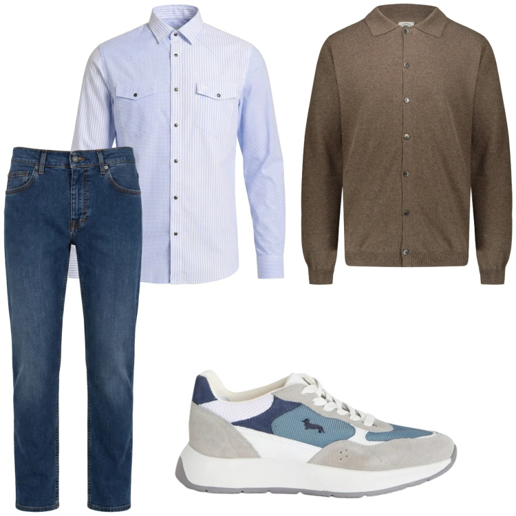 Outfit uomo - Trendy. Stile Trendy per Tutti i giorni. Abbinamento con sneakers, jeans, camicie, polo.