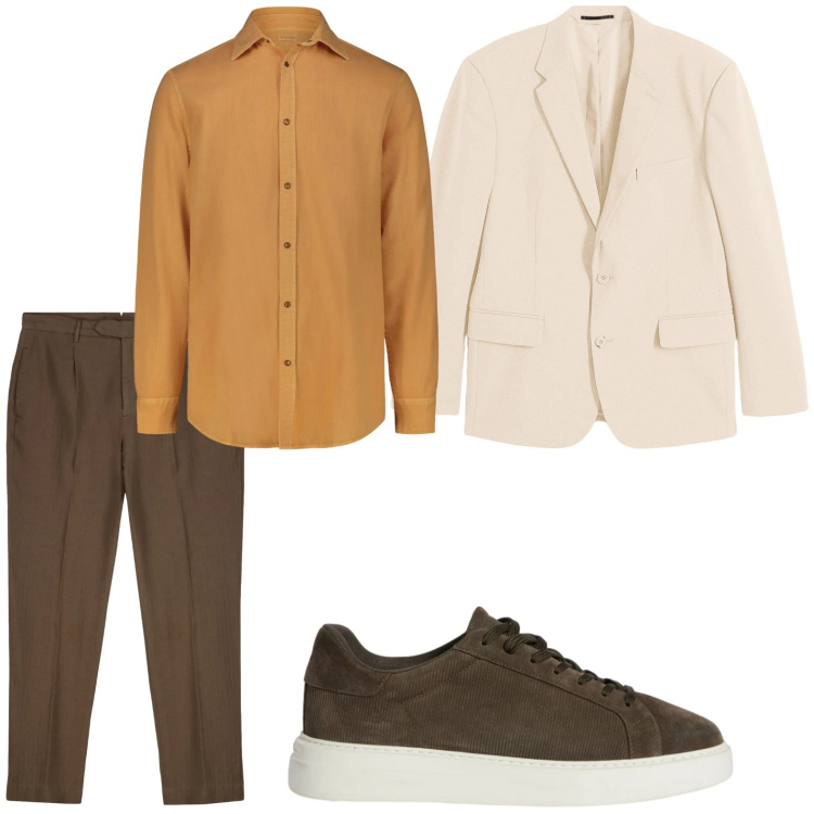 Outfit uomo - Classico. Stile Trendy per Tutti i giorni. Abbinamento con giacche, sneakers, pantaloni, camicie.