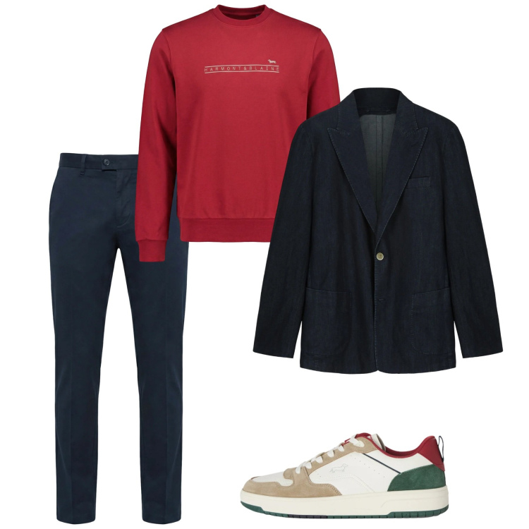 Outfit uomo - City. Stile Casual per Tutti i giorni. Abbinamento con sneakers, pantaloni chino, felpe, giacche.