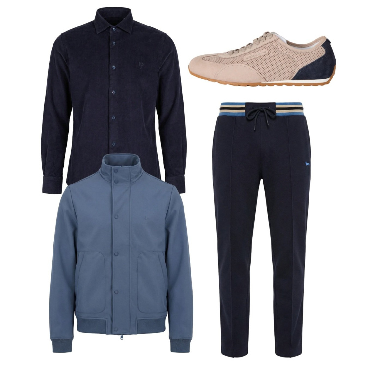 Outfit uomo - City. Stile Casual per Tutti i giorni. Abbinamento con sneakers, camicie, bomber, pantaloni.