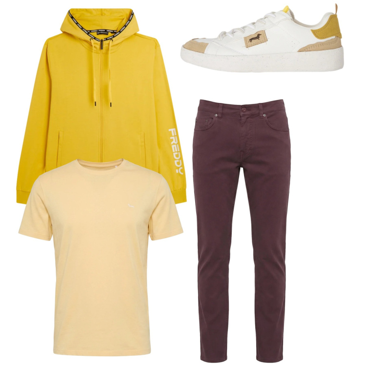 Outfit uomo - Total look #2349080. Stile Casual per Tutti i giorni. Abbinamento con sneakers, pantaloni, t-shirt, felpe con cappuccio.