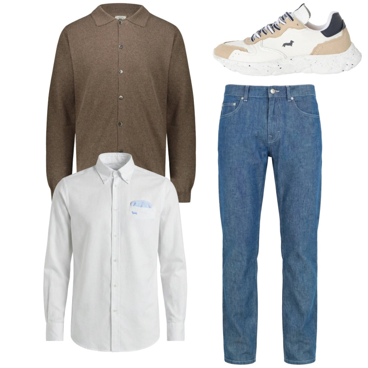 Outfit uomo - Total look #2349085. Stile Casual per Tutti i giorni. Abbinamento con jeans, camicie, sneakers, polo.