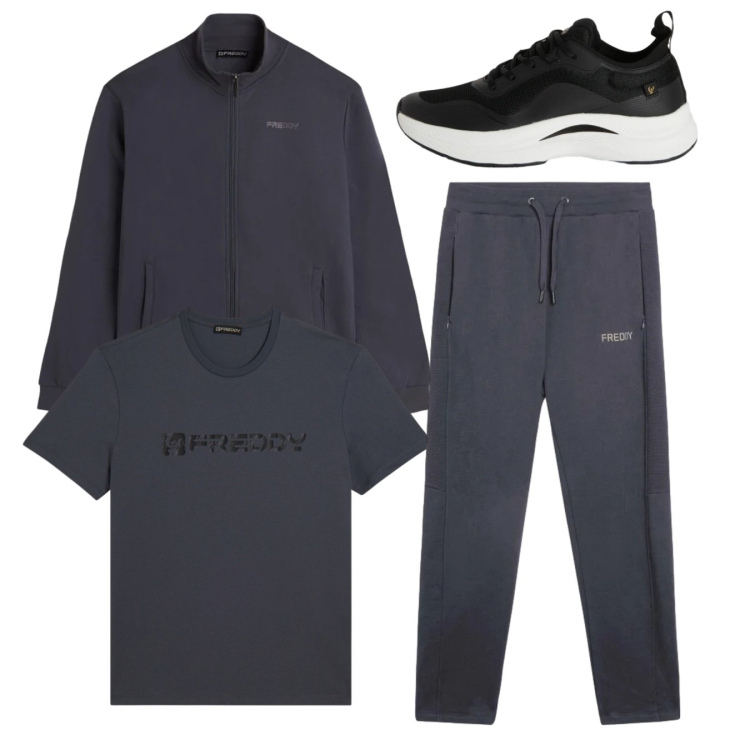 Outfit uomo - Total look #2349097. Stile Urban per Sport. Abbinamento con sneakers, pantaloni, felpe, t-shirt.