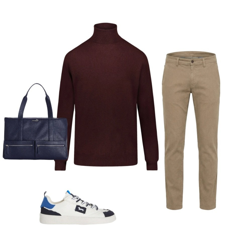 Outfit uomo - Total look #2349105. Stile Trendy per Tutti i giorni. Abbinamento con sneakers, pantaloni, borse sportive, maglieria.