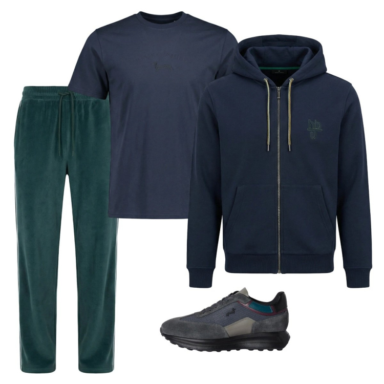 Outfit uomo - City. Stile Casual per Tutti i giorni. Abbinamento con sneakers, t-shirt, pantaloni, felpe con cappuccio.
