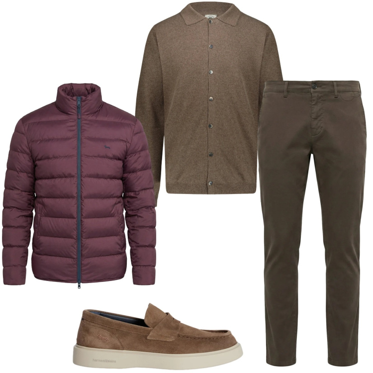 Outfit uomo - Total look #2349141. Stile Casual per Tutti i giorni. Abbinamento con scarpe stringate, pantaloni chino, bomber, polo.