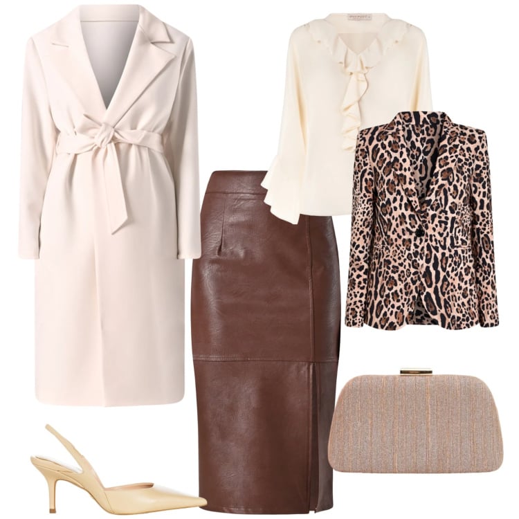 Outfit donna - Chic cerimonia serata evento speciale. Stile Chic per Cerimonia. Abbinamento con pochette, gonne longuette, blazer, cappotti, bluse, décolleté.