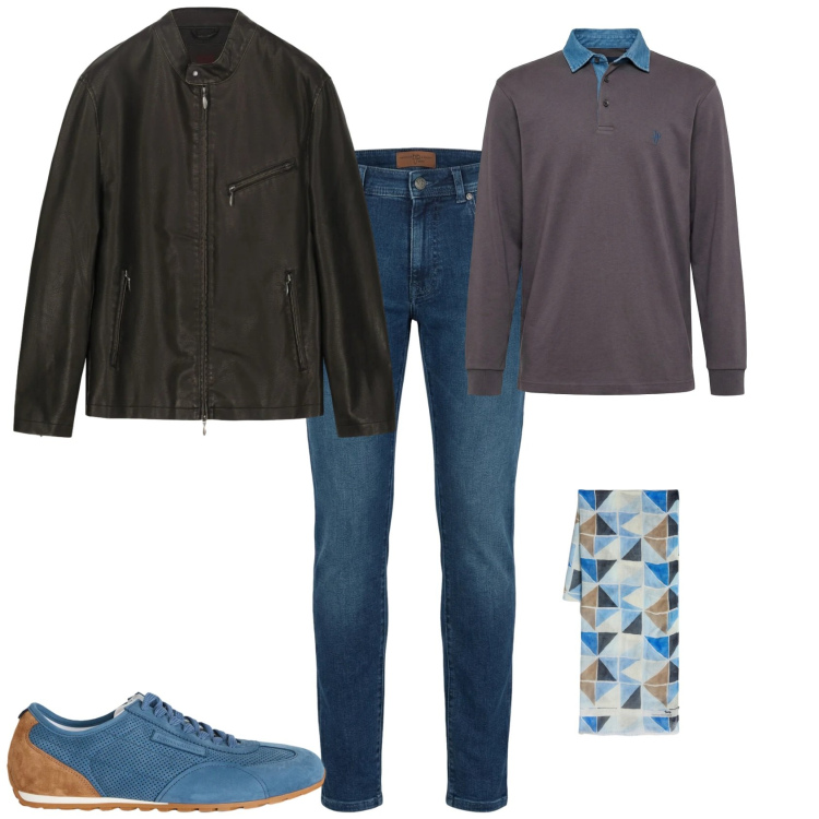 Outfit uomo - Casual ogni giorno. Stile Casual per Tutti i giorni. Abbinamento con sneakers, polo, sciarpe, jeans slim fit, giacche.