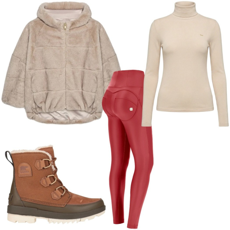 Outfit donna - Total look #2349217. Stile Basic per Tutti i giorni. Abbinamento con stivaletti, maglieria, ecopellicce, pantaloni.