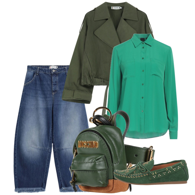 Outfit donna - Febbraio. Stile Bon Ton per Tutti i giorni. Abbinamento con mocassini, camicie, marsupi, parka, jeans.