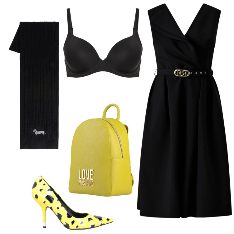 Outfit donna - Total look #2349238. Stile Glamour per Serata fuori. Abbinamento con décolleté, zaini, sciarpe, reggiseni, vestiti a tubino.