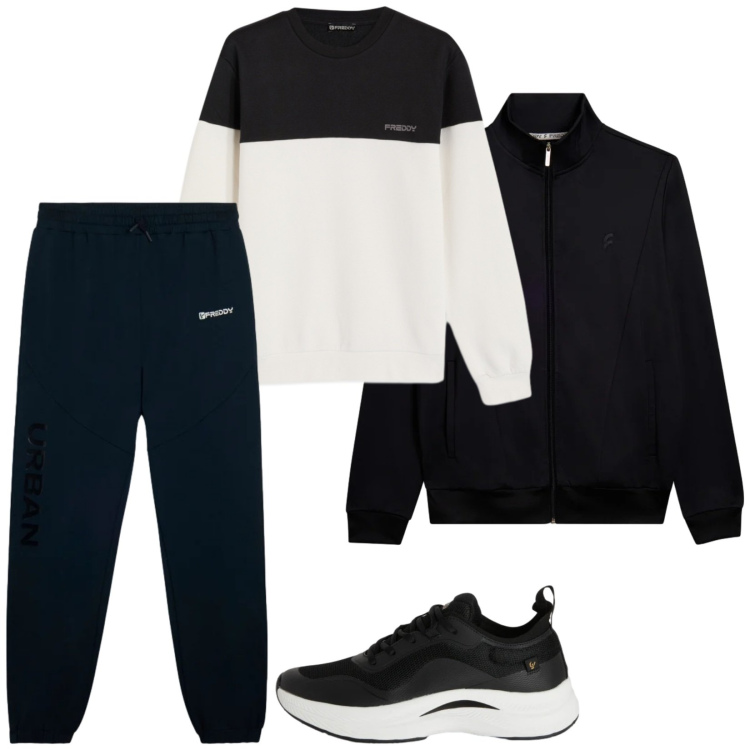Outfit uomo - Prontissimo. Stile Casual per Sport. Abbinamento con sneakers, bomber, pantaloni, felpe.