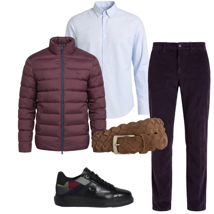 Outfit uomo - Total look #2349269. Stile Trendy per Tutti i giorni. Abbinamento con cinture, sneakers, pantaloni chino, camicie, bomber.