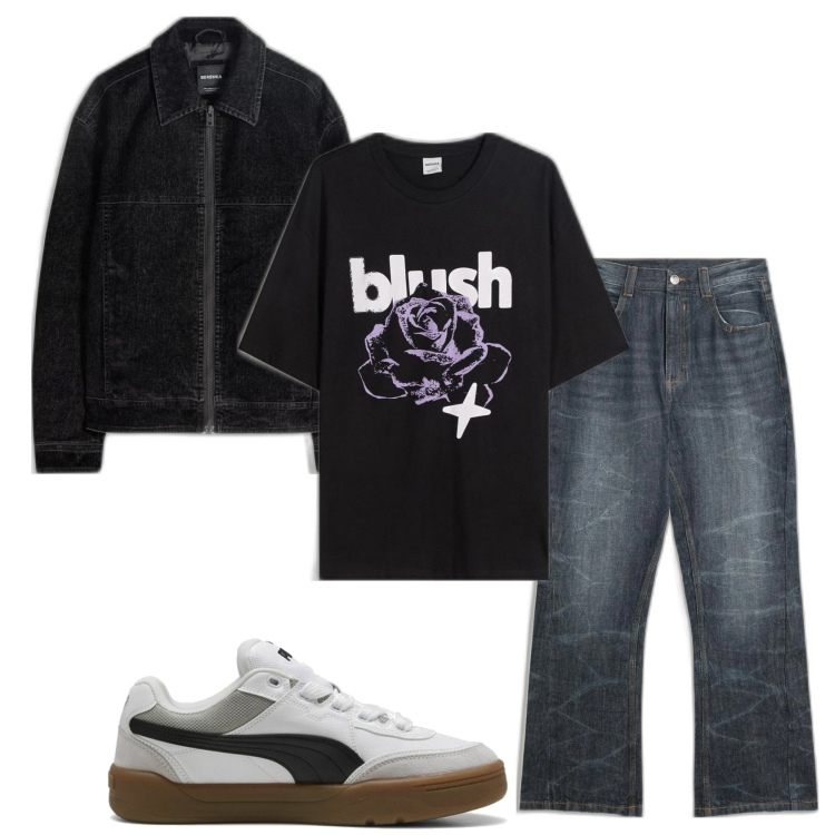 Outfit hombre - Casual look. Estilo Casual para Todos los días. Combinación con vaqueros, chaquetas, sneakers, camiseta.