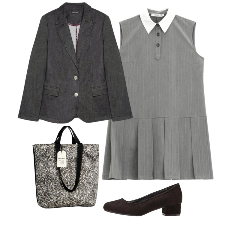 Outfit donna - Total look. Stile Bon Ton per Tutti i giorni. Abbinamento con décolleté, blazer, vestiti corti, borse tote.