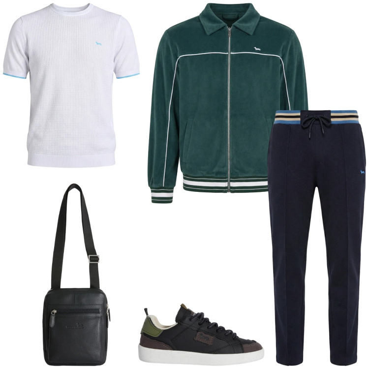 Outfit uomo - Total look #2349338. Stile Trendy per Sport. Abbinamento con sneakers, felpe, t-shirt, pantaloni, borse sportive.