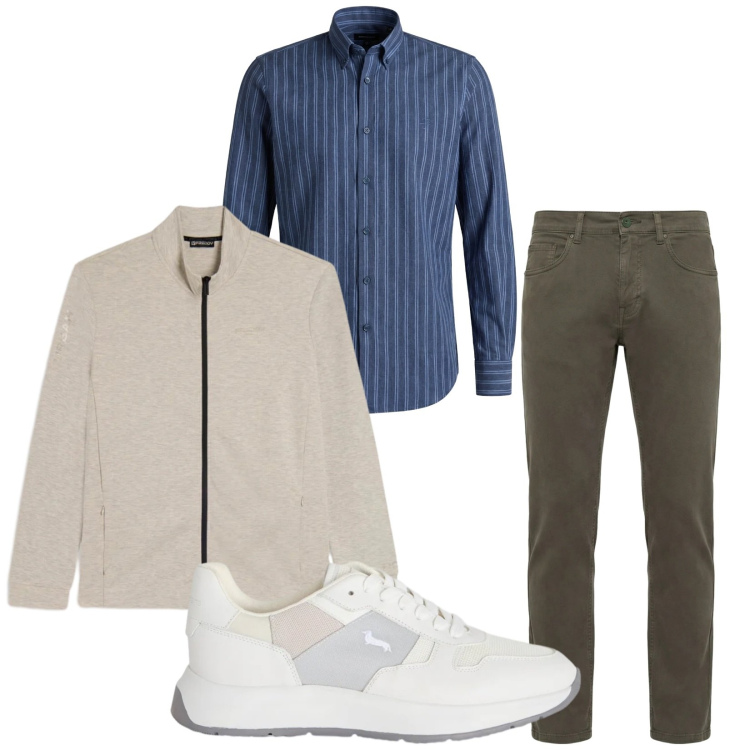 Outfit uomo - Total look #2349367. Stile Casual per Tutti i giorni. Abbinamento con pantaloni, sneakers, camicie, felpe.